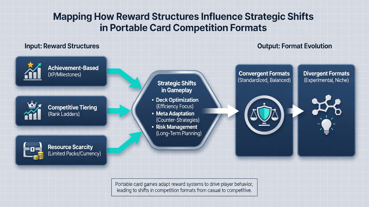 Chart displaying player migration between reward models in portable card competitions over six months