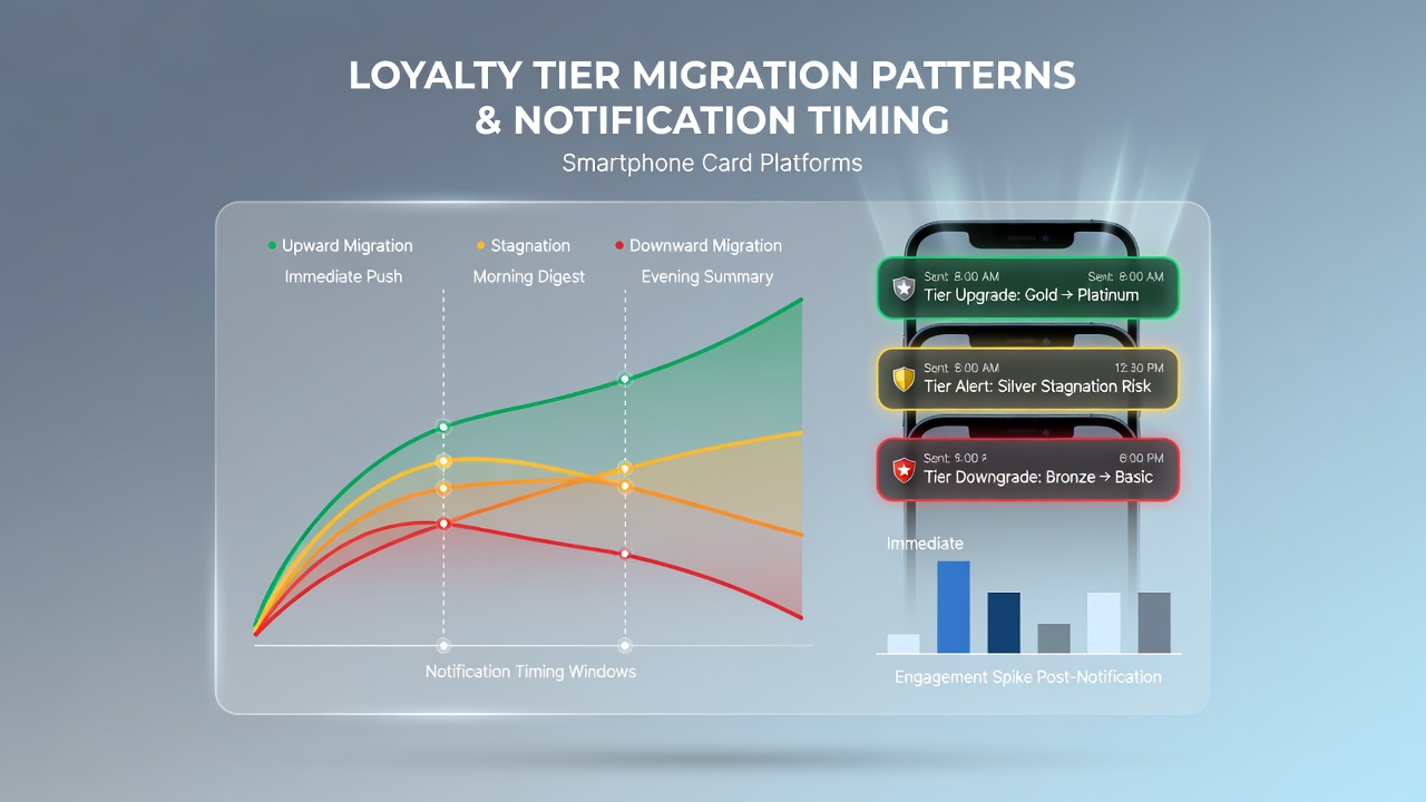 Analytics dashboard showing notification timing effects on user loyalty tier progression
